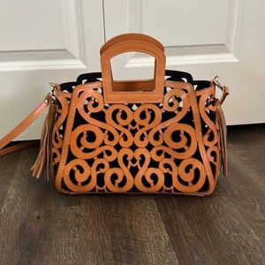 Origenes David Luna Musical Notes Leather Bag